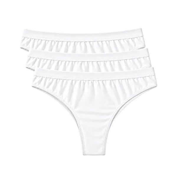Cuecas de Algodão para Mulher Pack 3 – Branco