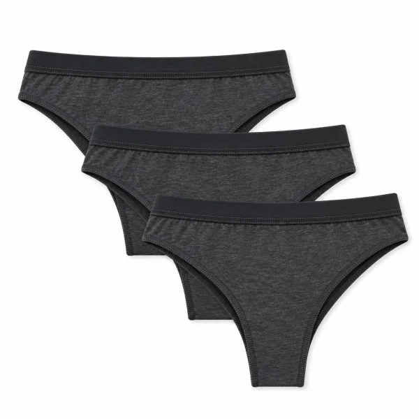 Cuecas de Algodão para Mulher Pack 3 – Antracite