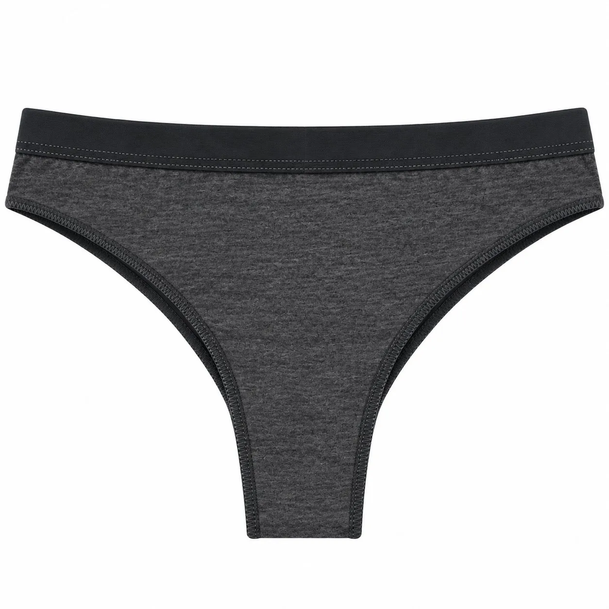 Cuecas de Algodão para Mulher Pack 3 – Cinzento-Mesclado frente