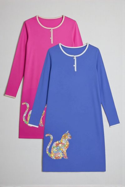 Camisa de Dormir de Mulher Em Algodão Pack de 2