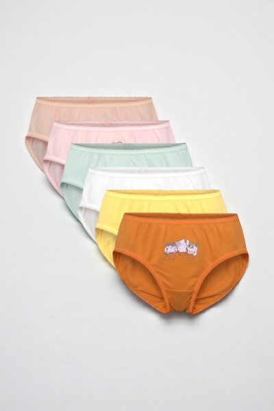 Cuecas de Menina 100% Algodão Pack de 6