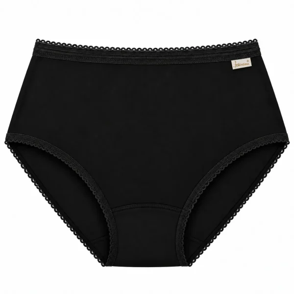 Cuecas para Mulher Cintura Alta em Algodão Pretas Pack 3