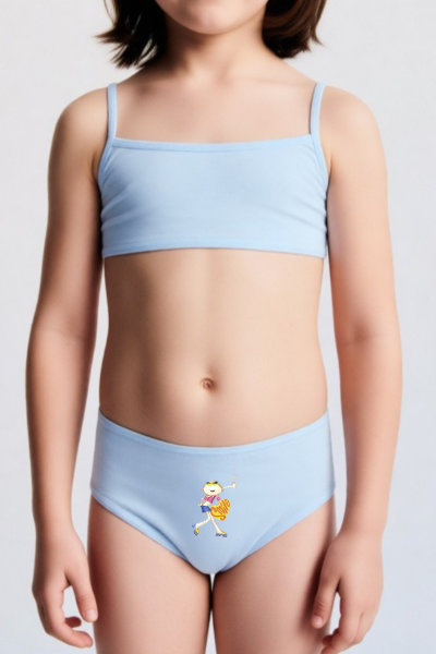 Conjunto de Cuecas com Top de Menina Algodão Pack de 3