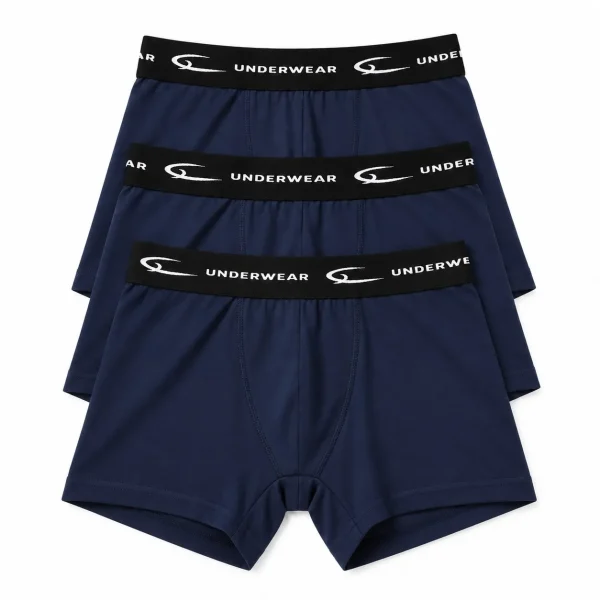 Pack 3 Boxers Homem Azul-Marinho 95% Algodão | Gonçalo Underwear