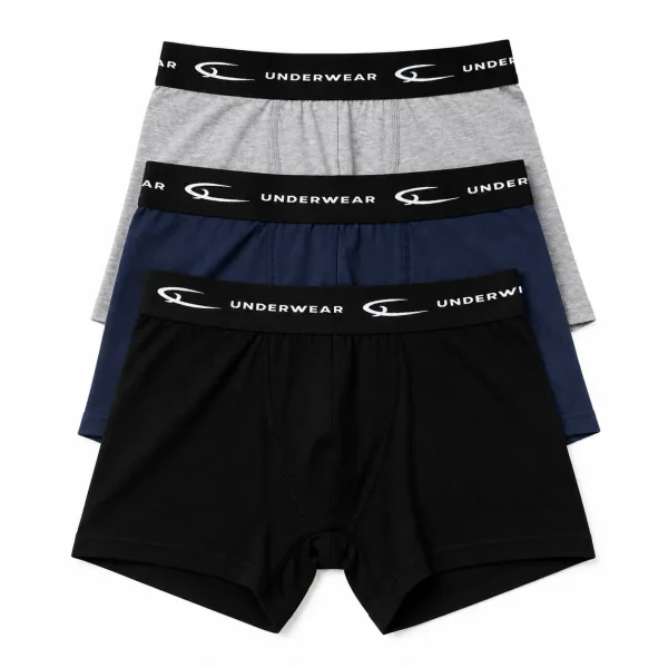 Pack 3 Boxers Homem Preto, Cinzento e Azul-marinho | Gonçalo Underwear