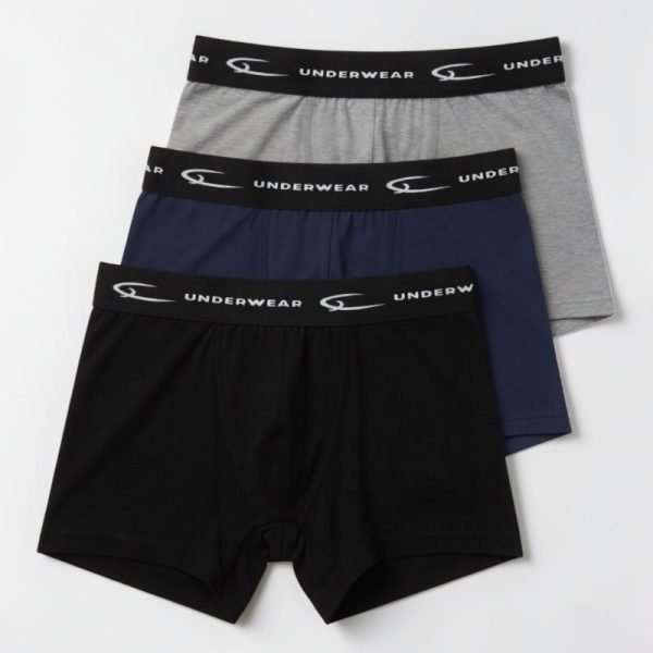 Pack 3 Boxers Homem Preto, Cinzento e Azul-marinho | Gonçalo Underwear