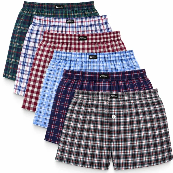 Boxers de Popelina Pack 6 Sortidos 100% Algodão